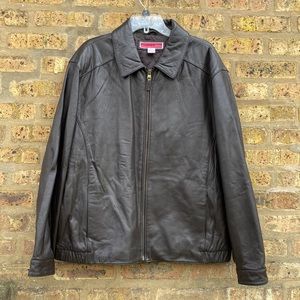 Mens Merona 100% Leather Shell Jacket!! LARGE